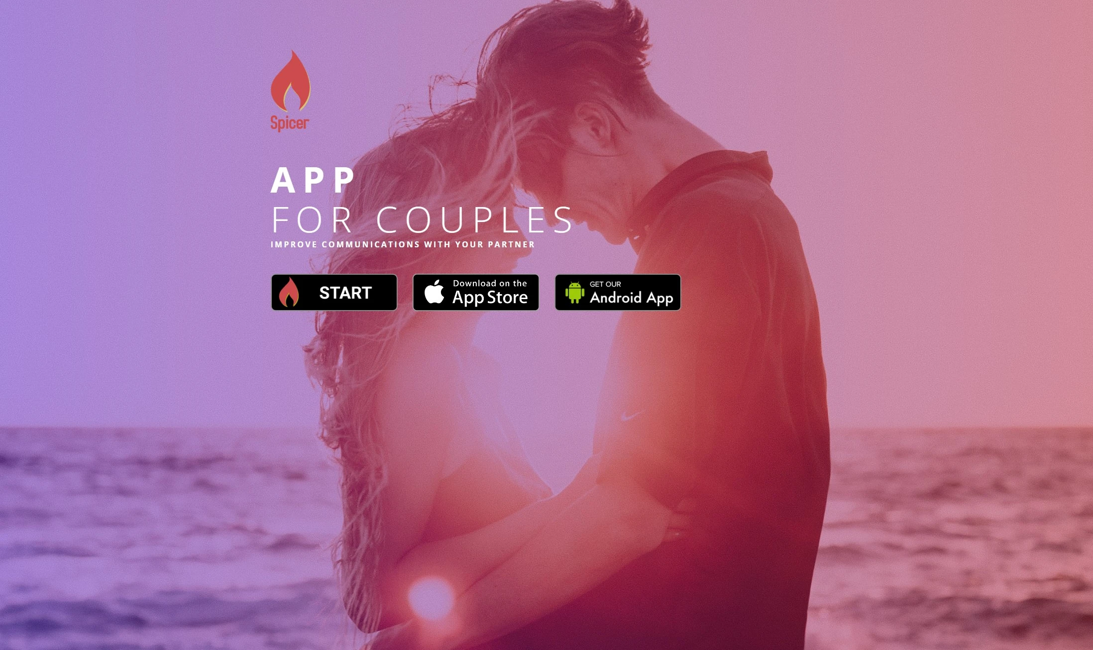 The homepage of the Spicer dating site